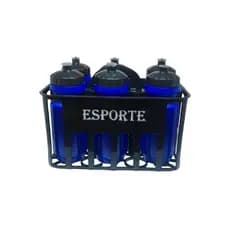Kit Porta Squeeze c/ 6 Garrafa Bico Push-Pull S/ Logo Azul