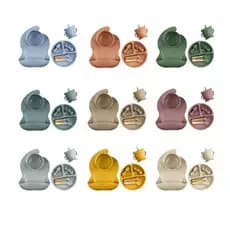 8pcs Conjunto De Talheres Infantis Para Bebês Complementares De Treinamento De Alimentos Tigela De Sucção 12pcs