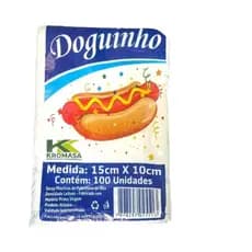 Saco Plástico Branco Mini Hot Dog 15x10 Atacado Embalagem Mini Cachorro Quente Doguinho