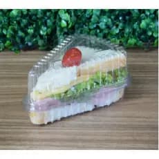 Embalagem Fatia De Bolo Torta Temaki Tampa Acoplada Cor Transparente Com 50 ou 100 unidades ECO630