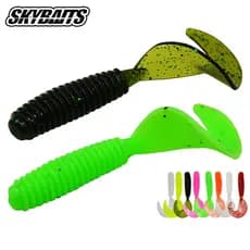 SKYBAITS Isca Macia De Pesca 50/60/70MM 1.2/1.5/2G Silicone Long Tail Bionic Worms Swimbait Takcle Para Carpa Bass