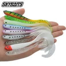 Isca Macia De Cauda Em T De 4 Peças , De Pesca Wobblers De Silicone Colorido De 12.5 Cm 5.5 G