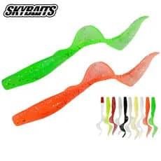 SKYBAITS 10 Unidades 60MM 80MM Cauda De Natação Minhocas De Silicone Isca Macia Baixo Pique Equipamento De Pesca