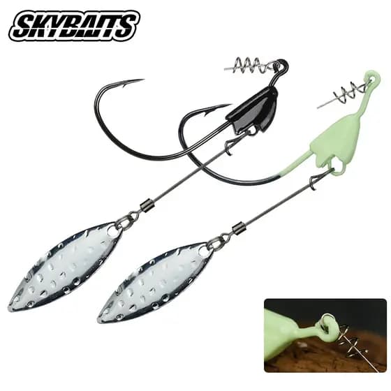 [SKYBAITS] 1 Peça 5g 6.5g 12g Ganchos De Cabeça De Gabarito De Chumbo Com Lantejoulas De Salgueiro Afundando Gancho De P