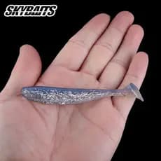 SKYBAITS 6 Peças 9cm/4.2g Isca Macia T-Tail Silicone Artificial Wobbler Swimbait Para Baixo Poleiro Equipamento De Pesca