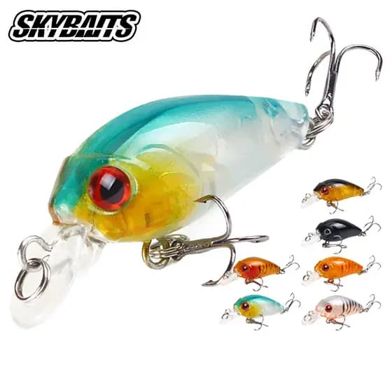 SKYBAITS , 1 Peça 45mm/3.5g Crankbaits Flutuantes , Isca Dura Colorida De Olho De Peixe 3D Com Ganchos Afiados