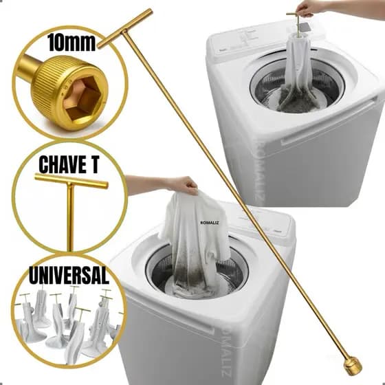 Chave de Máquina de Lavar Roupa Longa e Curta Batedor Movimentador Universal Brastemp Consul