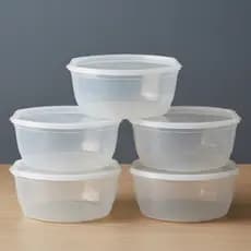 Kit 3 Pote Oval Plástico 3600 ml Microondas e Freezer