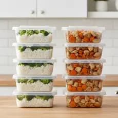Kit 10 Marmitas Potes Plásticos 1300 ML - Organiza Congelador - Marmita Fitness