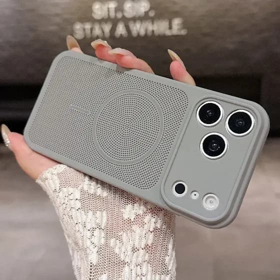 Capa Macia De Telefone TPU Com Dissipação De Calor Respirável Para IPhone 17 16 15 14 13 12 11 Pro Max Traseira