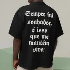 Camisa Streetwear Racionais MC's Rap Musica Mano Brown Sonhador Mantem Vivo Camiseta Algodão Premium
