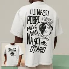 Camiseta Charlie Brown Jr Frase Eu Nasci pobre Mas Não Nasci Otário Camisa Chorão Rock Brasil