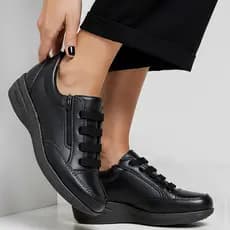 Sapato Ortopedico Tenis Feminino Bella Dama Zíper Lateral Palmilha Confort Antistress
