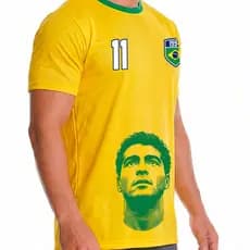 Camisa Dry Fit Retrô Masculina Brasil Blusa Romário Copa Do Mundo 1994 Camiseta Proteção UV 50+