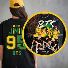 Camiseta BTS Brasil 2026 Blusa Kpop Camisa Básica 100% Algodão Estampa Digital DTF Alta Resolução
