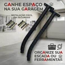 Suporte organizador de parede preto para escada+buchas+parafusos- O PAR