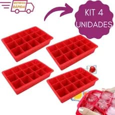 Kit Formas De Gelo De Silicone Com 15 Cubos Cada Para Bebidas Drinks