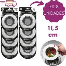 Kit 8 Ralo de Pia 11,5cm Grande Com Borda de Cozinha em Inox Atacado
