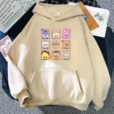 Kpop Skzoo Stray Kids Moletom Fofo K-Pop Kawaii Roupa De Rua Harajuku Folgado Inverno Moletons Pulôver Gráfico Premium