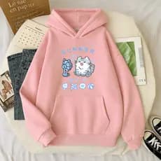 Moletom Canguru Com Capuz Gato Ventilador Fofo Agtasalho Casaco Blusão Blusa