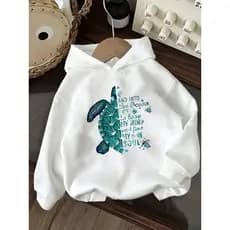 Blusa de Frio Moletom Capuz Casual Design Elegante Tartaruga Unissex Outono Inverno