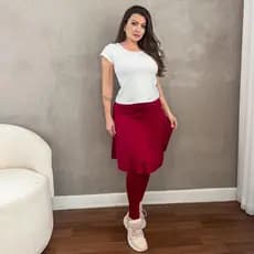 Calça Legging Saia Evasê Evangelica Academia Fitness Yoga Casual Caminhada