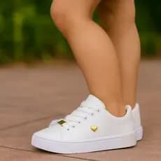 Tênis Infantil Menina Estiloso Elegante Escola Passeio Viagem Dia a Dia Casual Feminino Branco Preto