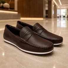 Mocassim Masculino de Couro Confortável – Sapato Casual Elegante, Leve e Antiderrapante Dia a Dia