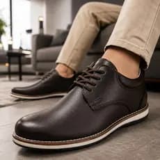 Sapato Masculino Social Couro Sintético Oxford Elegante E Durável Derby Casual Presente Dia Dos Pais
