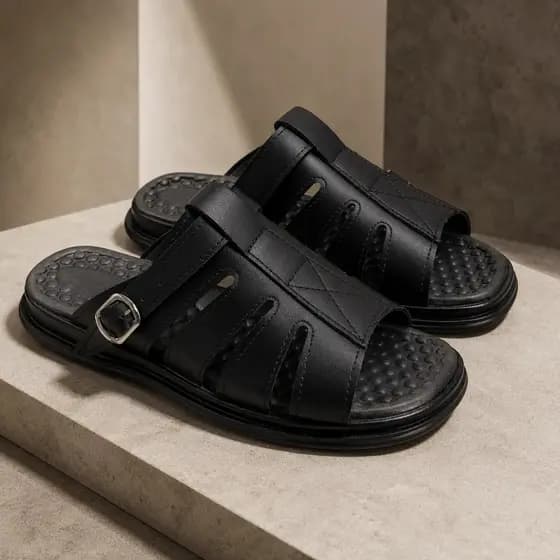 Sandália Franciscana Chinela Masculina Feminina Palmilha Ortopédica Ajuste Fivela Couro Confortavel