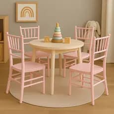 Kit 4 Cadeiras Tiffany Kids Coloridas para Quarto Infantil Brinquedoteca e Espaço Kid