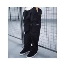 Calça Cargo Sarja Fire Apparel Reta Caimento Streetwear Modelo Largo Oversized