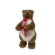 Enfeite De Natal Urso de Pelúcia Marrom com Cachecol 52 cm