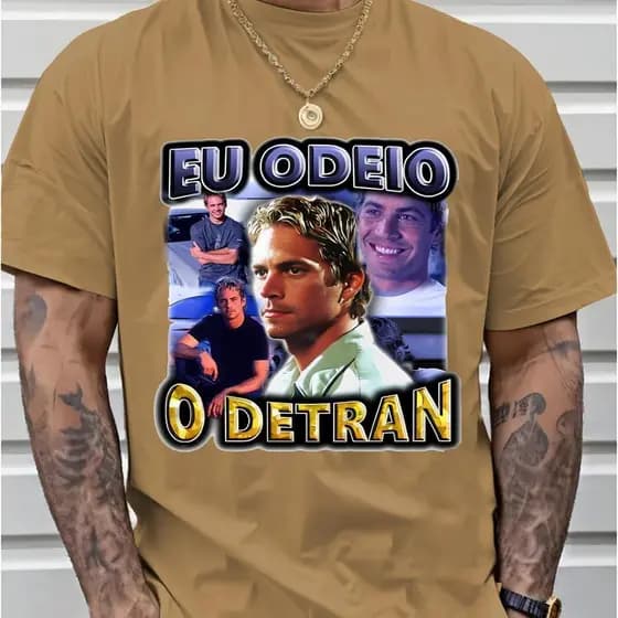 Camiseta Masculina Meme Estampado Cultura Automotiva Streetwear Premium