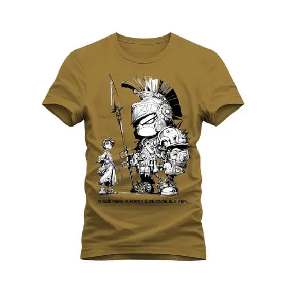Camiseta Masculina Estilo Romano Guerreiro Armadura Street Premium
