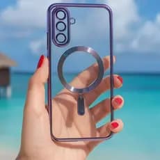 Capinha Transparente Com Proteção Na Câmera e Indução Magnética Samsung A05,A15,A25,A35,A55,A06,A16,A26,A36,A56