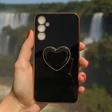 Capinha com Suporte de Coração para Samsung A04/A12/A13/A14/A22/A23/A24/A32/A34/A54