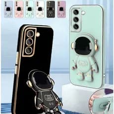 Capinha de Celular Luxuosa com Suporte Astronauta para Samsung A04,A04E,A04S,A14,A24,A34,A54