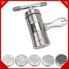 Máquina Manual Multifuncional De Aço Inoxidável Para Macarrão Com 5 Moldes , Espremedor De Frutas Fazer Espaguete