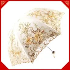 Guarda-Sol De Renda UV Dobrável 3D Flor Bordado Chuva Ao Ar Livre Verão Casamento E
