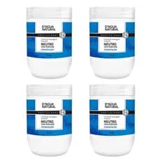 Kit 4 Potes Creme De Massagem Corporal Dagua Natural Neutro 650g Sem Perfume Hidratação
