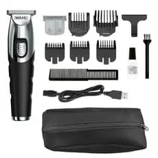 Aparador Máquina de Cabelo e Barba Pelos Sem Fio Wahl Beard Trimmer Íon de Lítio USB Bivolt