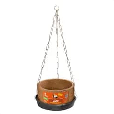 Kit Vaso Completo Fibra Coco Pendurar Prato Corrente N1 Pequeno 8,5x13cm Xaxim Nutriplan Samambaia