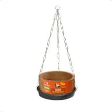Vaso Completo Prato Corrente Pendurar Fibra Coco Redondo N4 N04 Ecológico Samambaias Xaxim Nutriplan