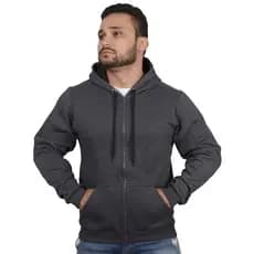 Moletom Ziper Flanelado Grosso Frio Inverno Liso