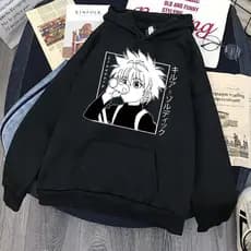 Moletom Canguru Bolso Capuz Moda Geek Hunter Blusa Killua Gon Unissex Malha Algodão Anime