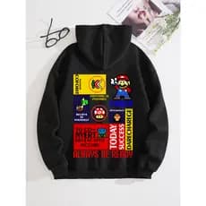 Moletom Fechado Canguru Frio Com Capuz Bolso Mario Power Jogos Antigos Princess Peach Pessego