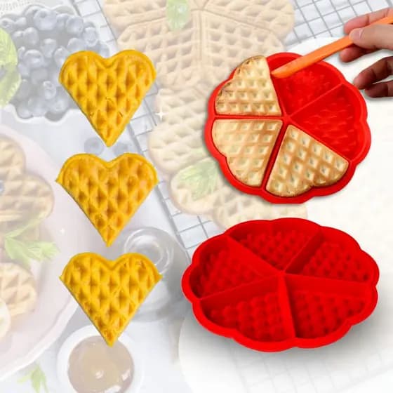 kit 2 Formas de Silicone para Waffles e Bolo Antiaderente Assadeira