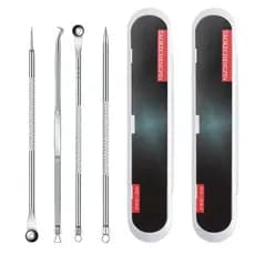 Kit 8 Pçs Acne Espinha Extrator De Cravos Profissional Removedor Ponta Dupla Pinça Extrator Agulha
