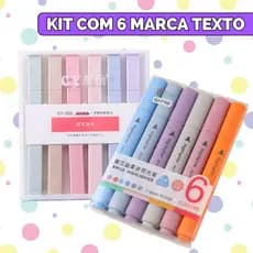 Kit Marcador De Texto Estojo Cores Pastel Caneta Escolar Marca Texto - Escolha Seu Kit